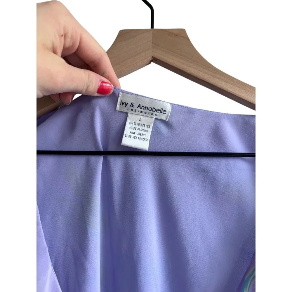 Ethereal Ivy & Annabelle Lavender Watercolor Dress Flutter Lettuce Hem y2k Large